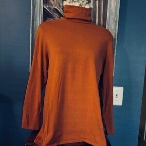 Cinnamon/Pumpkin colored Turtleneck Top by Peruvian Connection - Size XL